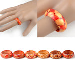 10Pcs Fashion Women Natural Wood Rings Set Band Mixed Color Club Jewelry Gift