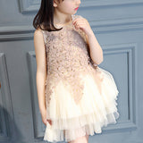 Girls' Summer Lovely Lace Multi Layers Tulle Ball Gown Dress Princess Dress