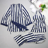 Ladies' pajamas summer leisure sexy ice silk stripes, suspenders,