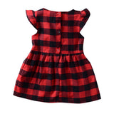 Toddler Dress Baby Girl Plaid Ruffled Sleeveless Outfits Princess Party Clothes