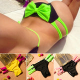 Women's Sexy Sweet Bowknot Strappy Side Bikini Bottom Summer Beach Swimwear - ENSEIGNE DENIS