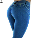 Women's Sexy Casual Solid Color High Waist Elastic Skinny Pencil Cigarette Pants