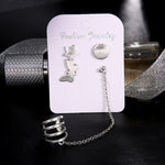 4Pcs Bohemia Star Butterfly Women Earrings Set Ear Stud Cuff Party Jewelry Decor