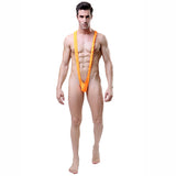Men's Summer Solid Leopard Sling Swimsuit Beach Sexy Suspender Thong Mankini