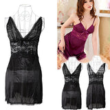 Women Sexy Lace Patchwork Underwear G-string Night Robe Nightdress Sleepwear - ENSEIGNE DENIS