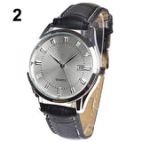 Men Vintage Date Calendar Dial Faux Leather Business Analog Quartz Wrist Watch