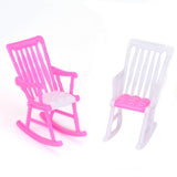 Mini Plastic Miniature Doll Furniture Rocking Chair Model Toy Gift for Dollhouse