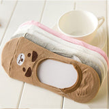 Cute Women Girl Bear Cat Dog Rabbit Invisible Low Cut No Show Loafer Boat Socks