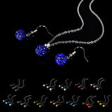 Lady Fashion Rhinestone Pendant Necklace Hook Earring Banquet Party Jewelry Set