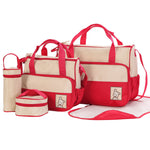 5Pcs Multi-Functional Baby Diaper Changing Pad Tote Handbag Mummy Mother Bag