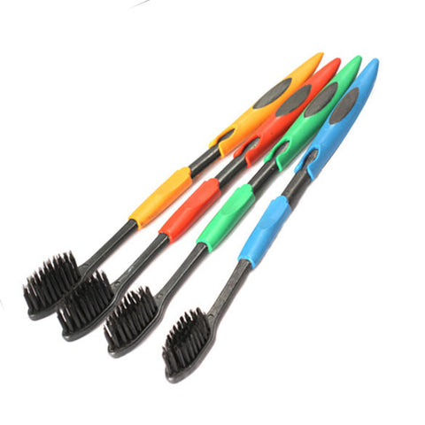4Pcs Soft Tapered Bamboo Charcoal Toothbrushes Tooth Brushes Oral Dental Clean