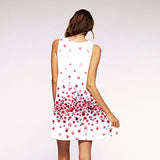Women Fashion Floral Printing Sleeveless Dress Summer Clubwear Party Sundress