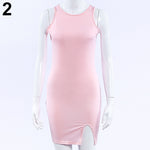 Women Fashion Summer Bodycon Sleeveless Evening Sexy Party Cocktail Mini Dress