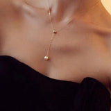 Women Fashion Adjustable Faux Pearl Pendant Necklace Collarbone Chain Jewelry