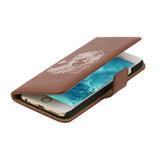 Big Eyes Girl Faux Leather Card Slots Stand Full Cover Case for iPhone 5 6S 7