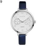 Women Fashion Simple Analog Quartz Slim Faux Leather Wrist Watch Decor Gift