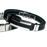 Men's Punk Watch Clasp Stylestainless Steel Rubber Bracelet Fashion Bangle