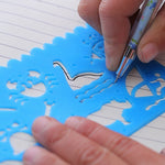 4 Pcs Kid Art Graphics Drawing Template Ruler Multi Purpose DIY Stencil Stationery