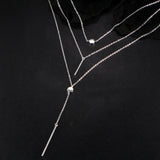 Multi Layers Bar Tassel Chain Dangle Charm Pendant Women Boho Necklace Jewelry