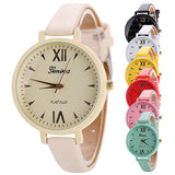 Candy Color Fashion Sweet Girl Women Slim Faux Leather Quartz Analog Wristwatch - ENSEIGNE DENIS