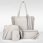 4Pcs/Set Women Faux Leather Handbag Shoulder Bag Tote Purse Messenger Clutch