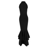 Cocktail Party Sexy Halter Women Sleeveless Ruffled Bodycon Summer Maxi Dress