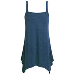 Women Summer Casual Spaghetti Strap Irregular Hem Camisole Plus Size Tank Top