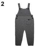 Fashion Baby Kids Boys Girls Suspender Trousers Knitted Long Bids Pants Overalls