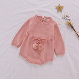 Autumn Baby Girl Knitted Rompers Sweater Long-sleeve Cotton Clothes
