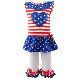 Big Little Girls' 4th of July Star Heart