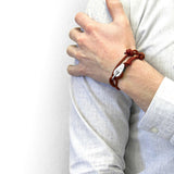 Red Noir Tyne Silver & Rope Bracelet