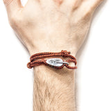 Red Noir Tyne Silver & Rope Bracelet