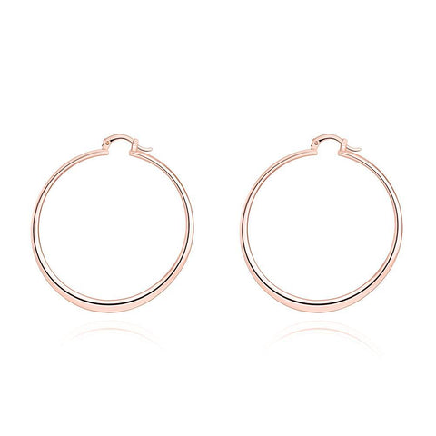 2" Flat Hoop Earrings in 18K Rose Gold Plated