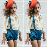 Autumn Toddler Infant Baby Girl Clothes Long Sleeve Bowknot Tie White