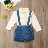 Autumn Toddler Infant Baby Girl Clothes Long Sleeve Bowknot Tie White