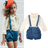 Autumn Toddler Infant Baby Girl Clothes Long Sleeve Bowknot Tie White