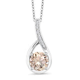 2.00 CTTW Morganite Princess Cut Infinity Necklace in 14K White Gold - ENSEIGNE DENIS