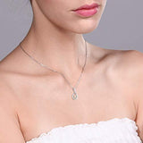 2.00 CTTW Morganite Princess Cut Infinity Necklace in 14K White Gold - ENSEIGNE DENIS