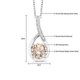 2.00 CTTW Morganite Princess Cut Infinity Necklace in 14K White Gold - ENSEIGNE DENIS