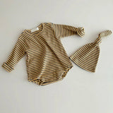 Baby Boy Rompers Fashion Long Sleeve Jumpsuit Outfit Clothes Hat For 0