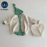 Baby Boy Rompers Fashion Long Sleeve Jumpsuit Outfit Clothes Hat For 0