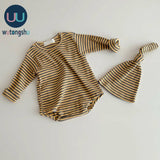 Baby Boy Rompers Fashion Long Sleeve Jumpsuit Outfit Clothes Hat For 0