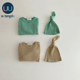 Baby Boy Rompers Fashion Long Sleeve Jumpsuit Outfit Clothes Hat For 0