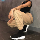 S-2XL Plus Size Pants Women Casual High Waist Cargo Pants Women Loose