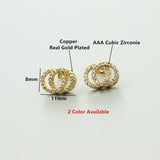 Charm Double Round Intertwined Stud Earrings Cubic
