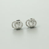 Charm Double Round Intertwined Stud Earrings Cubic