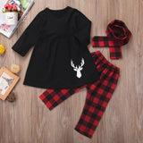 Deer Christmas Plaid Set for Kids and Babies
