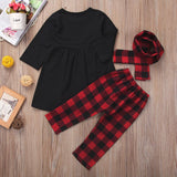 Deer Christmas Plaid Set for Kids and Babies