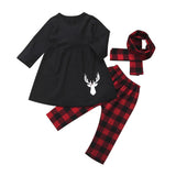 Deer Christmas Plaid Set for Kids and Babies