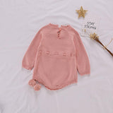 Autumn Baby Girl Knitted Rompers Sweater Long-sleeve Cotton Clothes